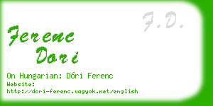 ferenc dori business card
